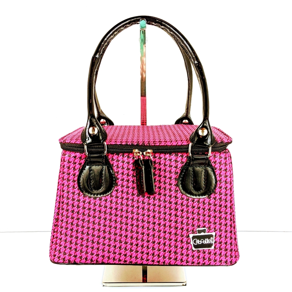 Pink & Black Houndstooth Caboodles Makeup Case